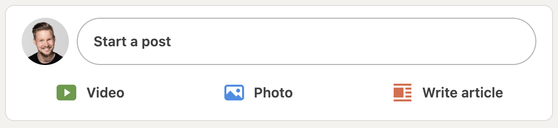 LinkedIn "Start a post" input